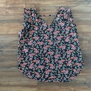 Loft flutter sleeve floral blouse